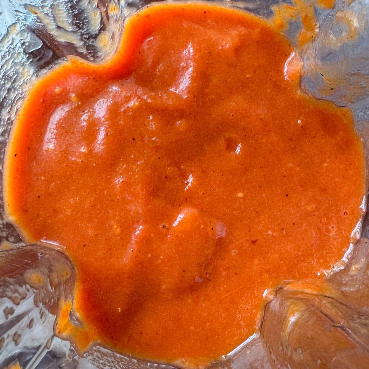 roasted tomato sauce in a blender.