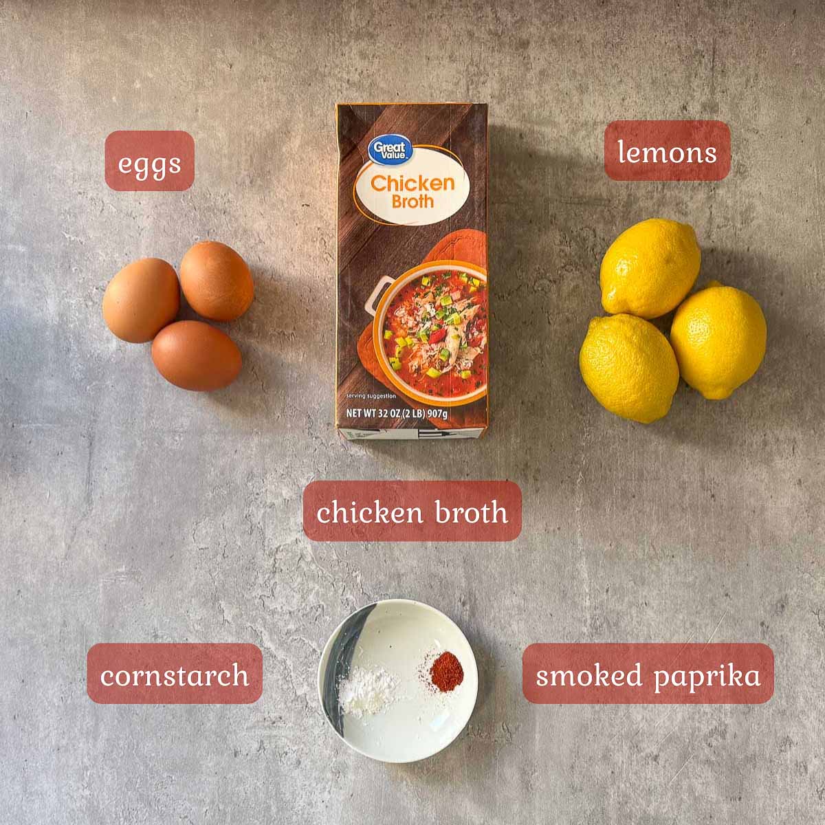 avgolemono sauce ingredients (eggs, lemons, etc,)