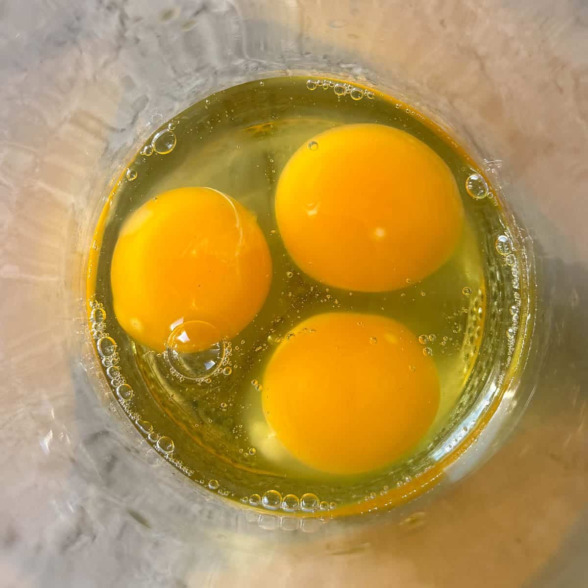 eggs before beating.