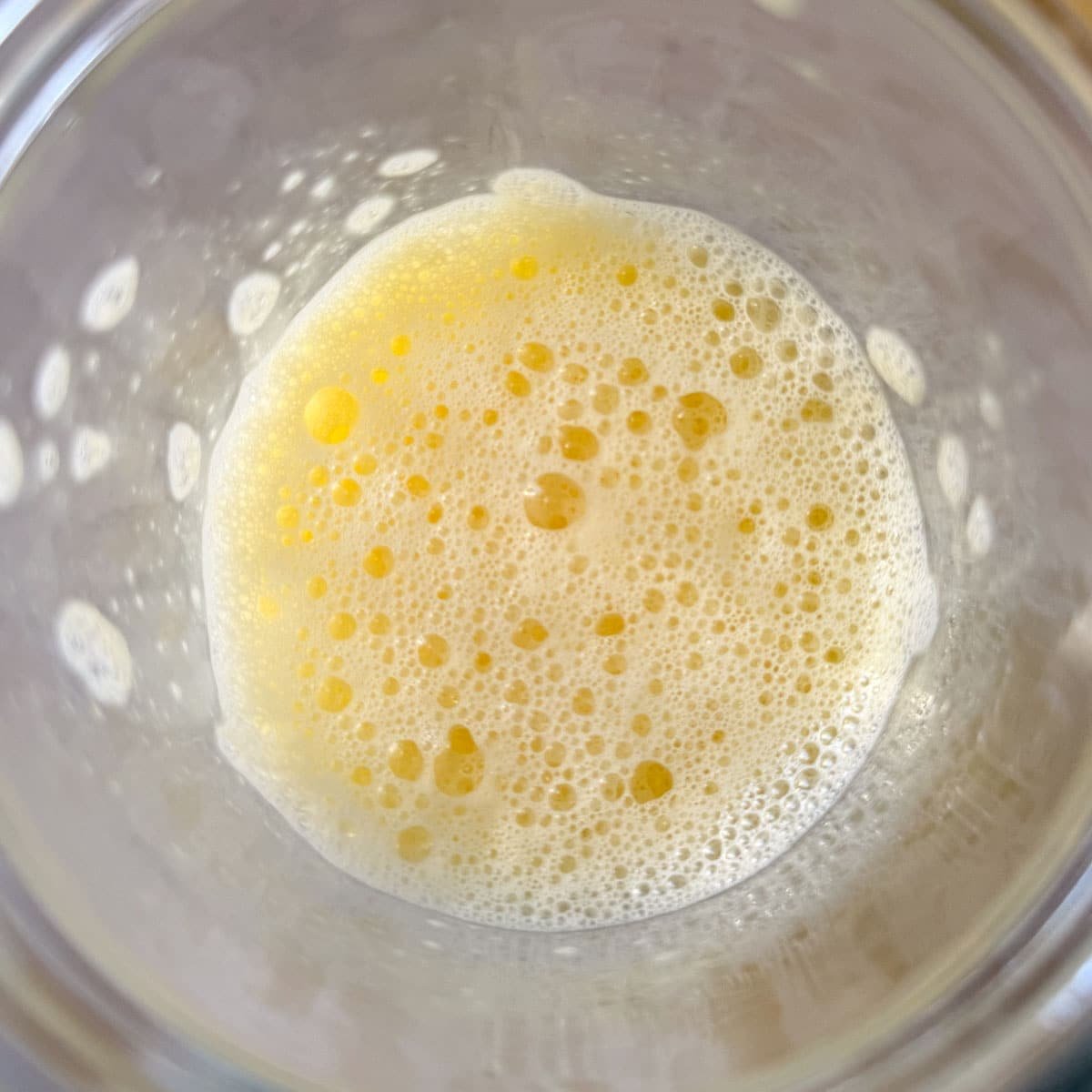 beaten eggs and lemon juice.