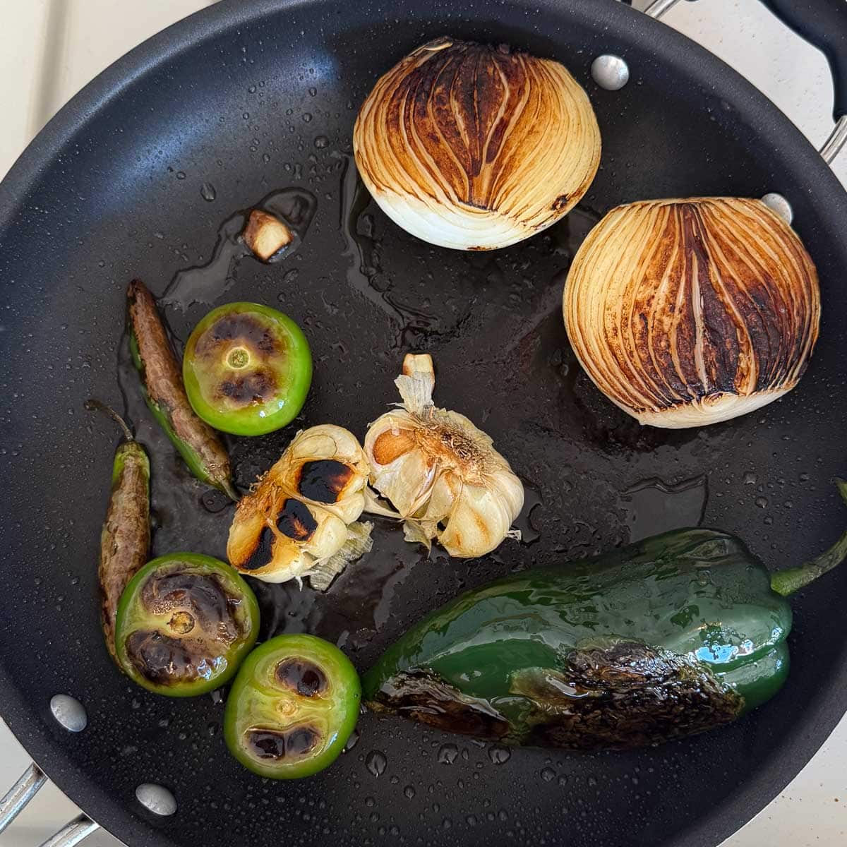 roasted veggies in pan.