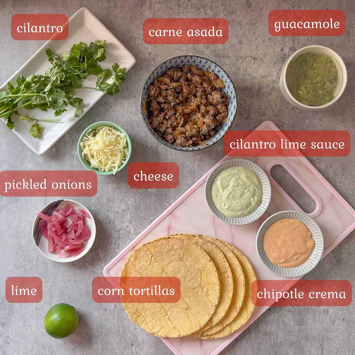 sheet pan taco ingredients (meat, tortillas, cheese, etc.)