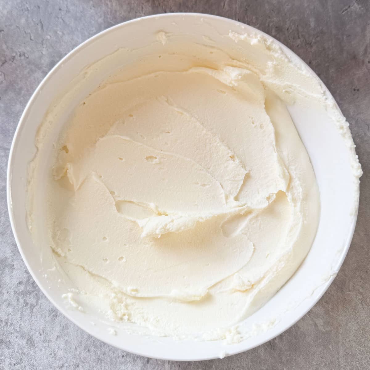 sweetened mascarpone after mixing.