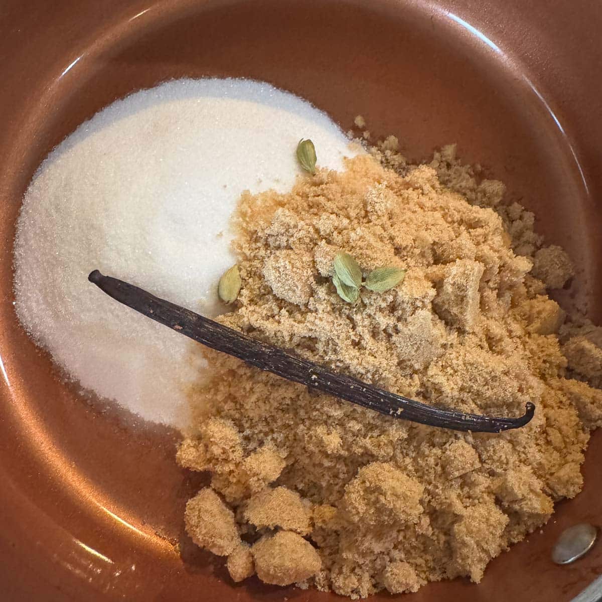 syrup ingredients in a pan