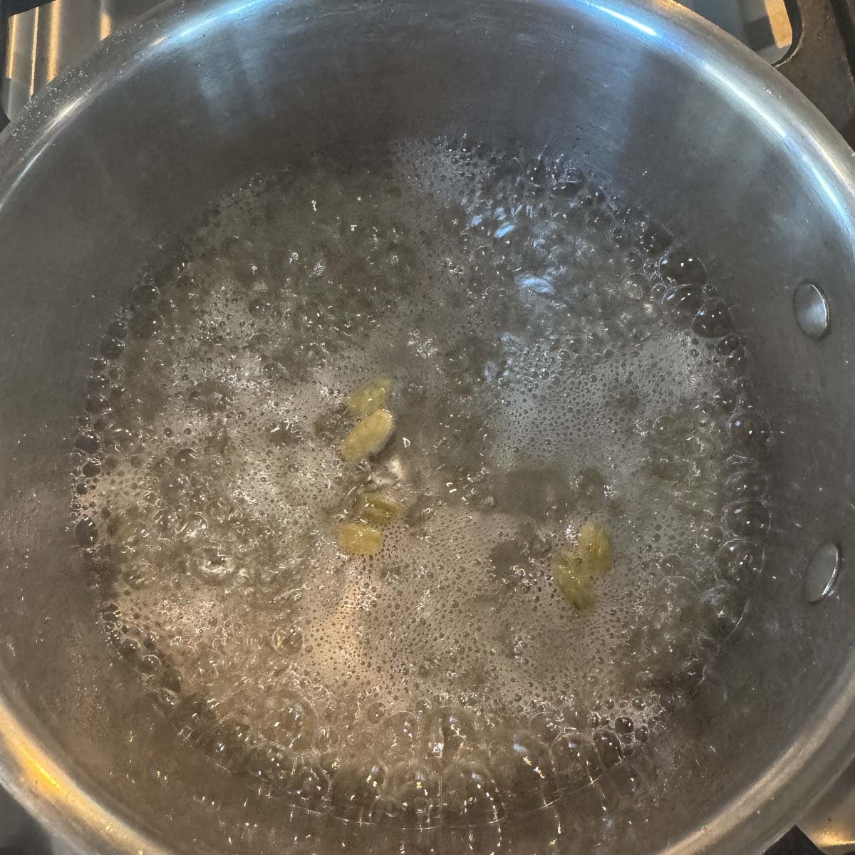 syrup simmering in a pot