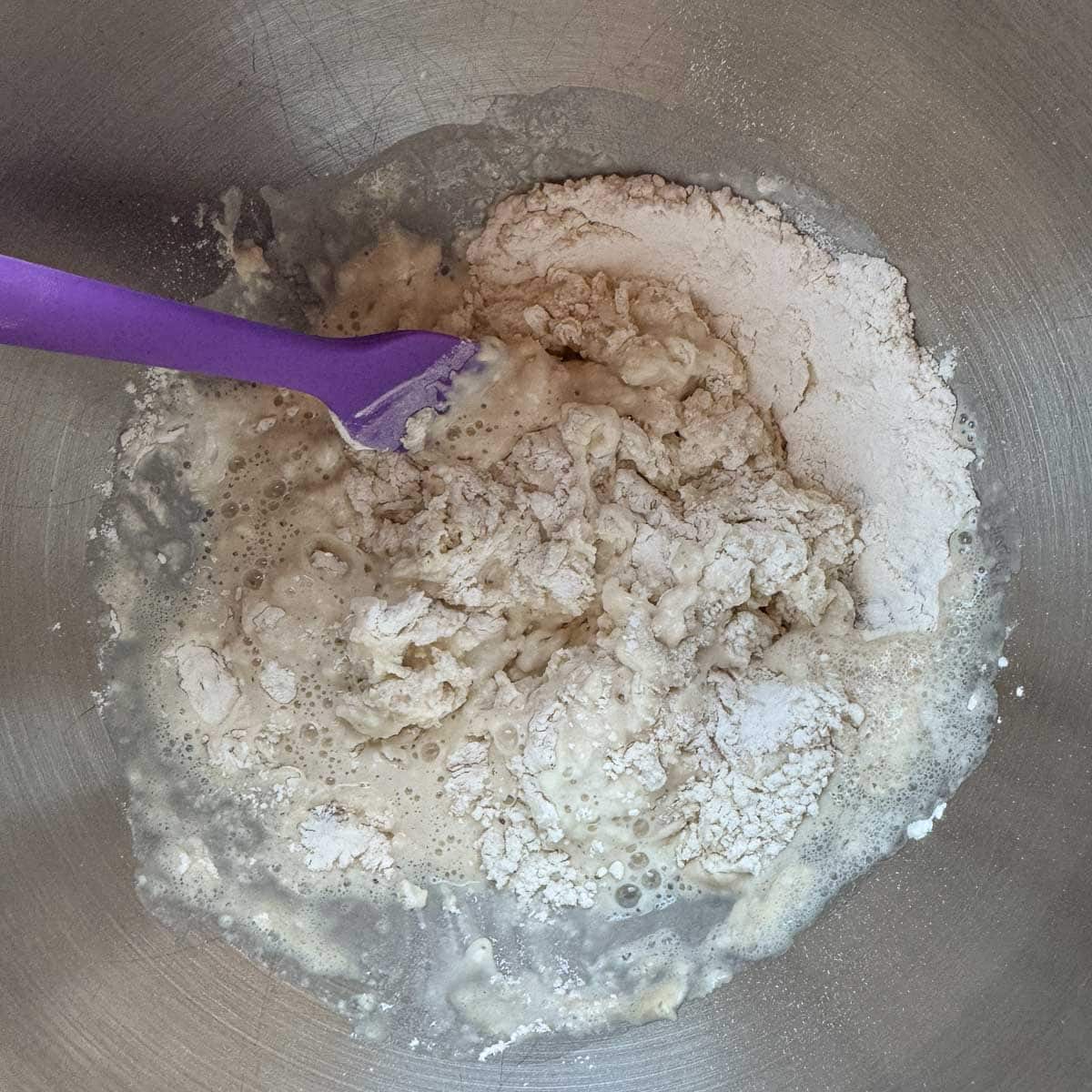 lokma dough being mixed