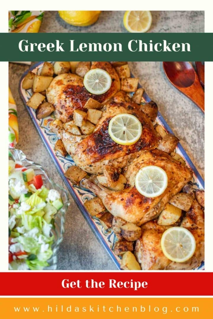 Greek chicken and lemon potatoes