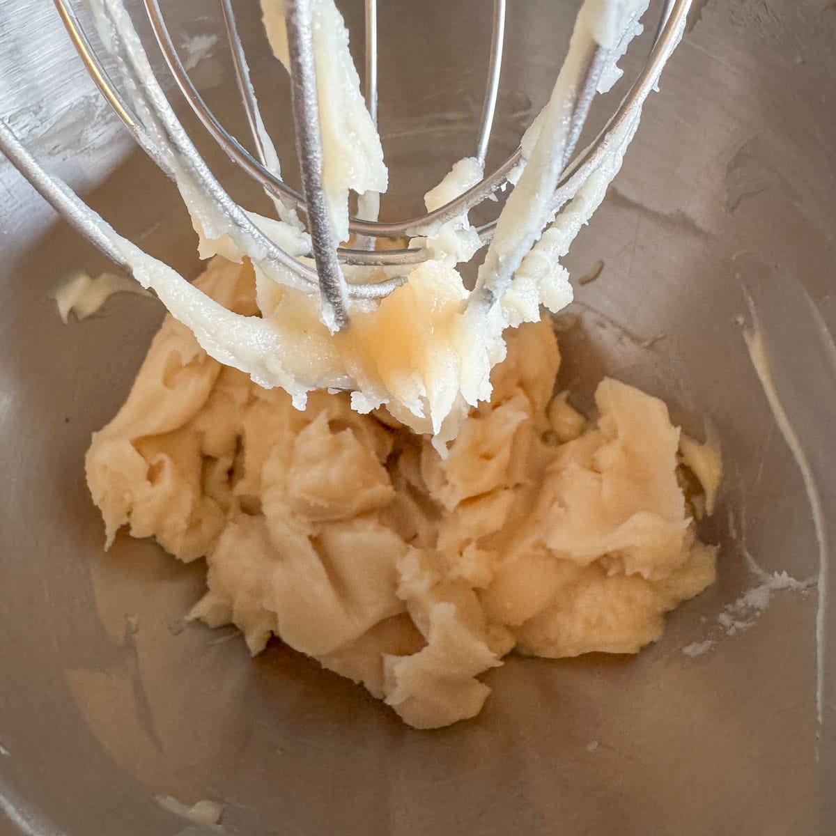 lard in a mixer bowl