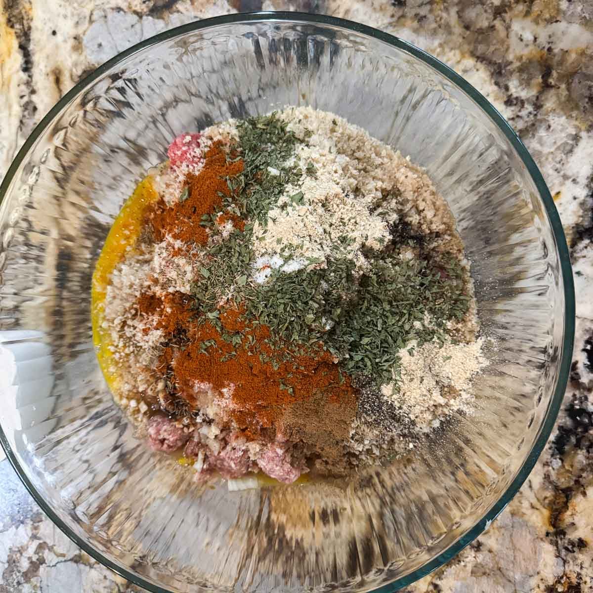 swedish meatball ingredients in a bowl