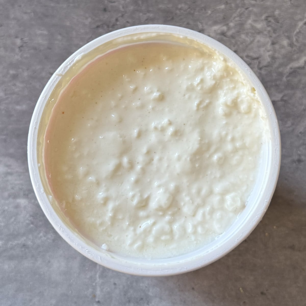 cottage cheese before blending.