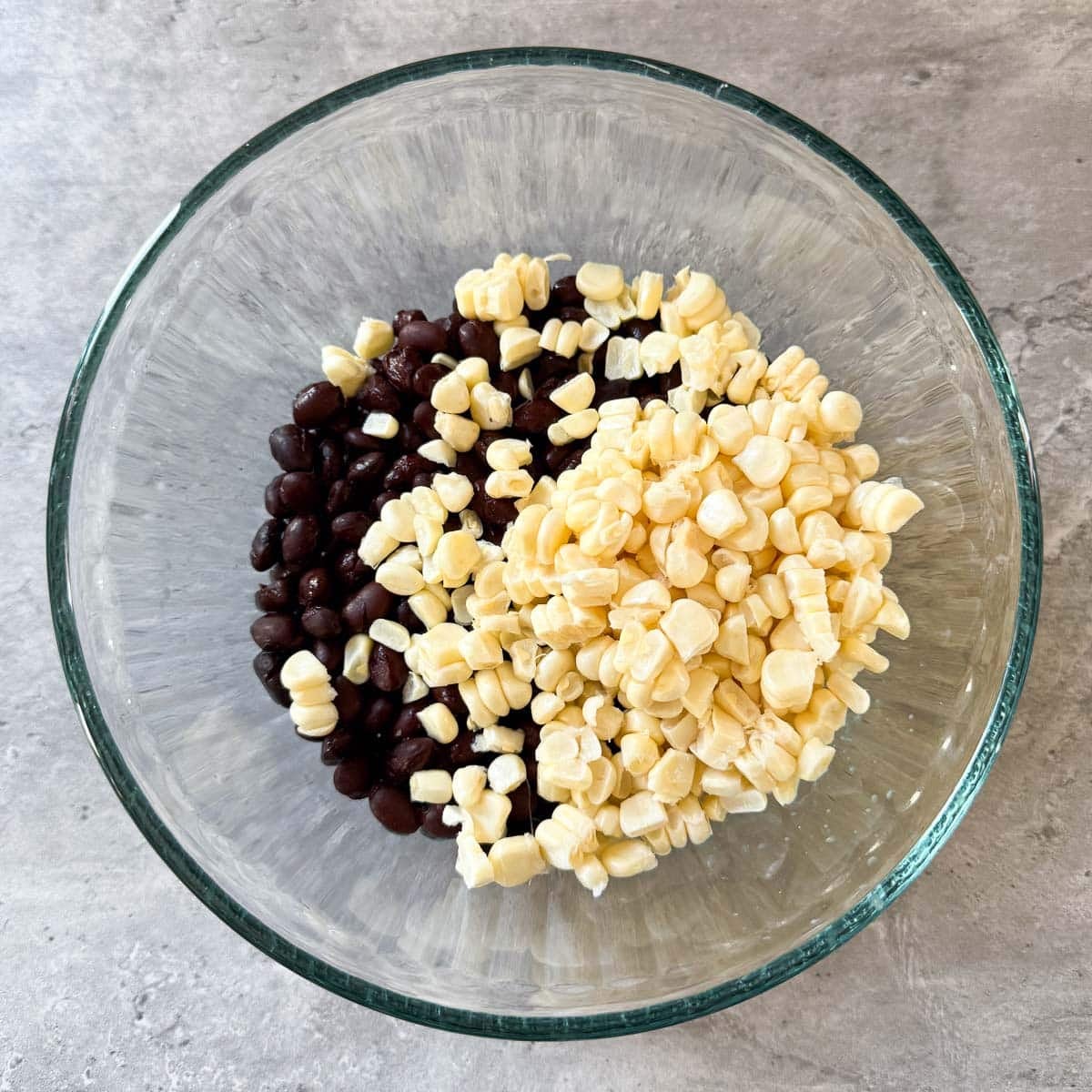black beans and corn in bowl.