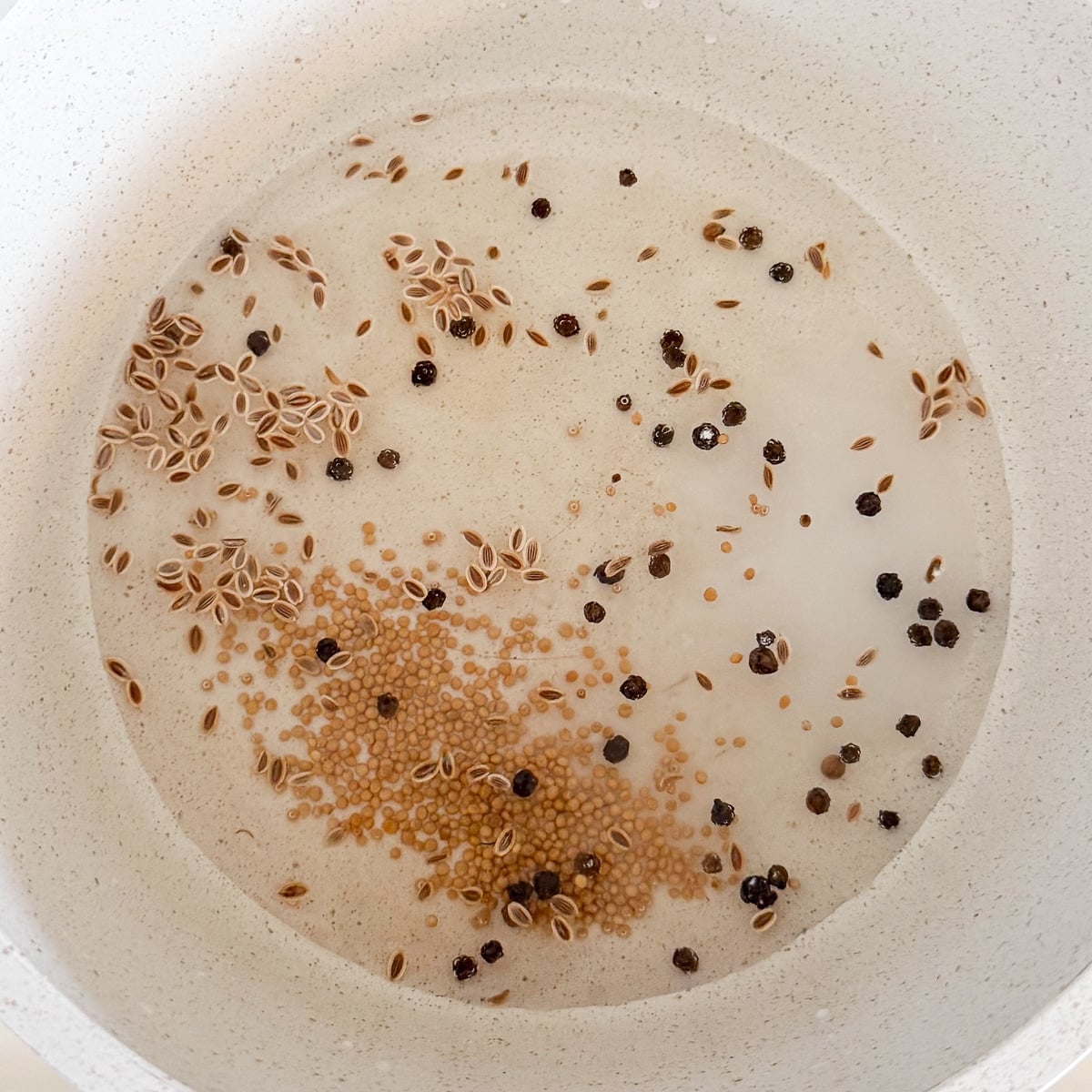 brine ingredients in pot before boiling.