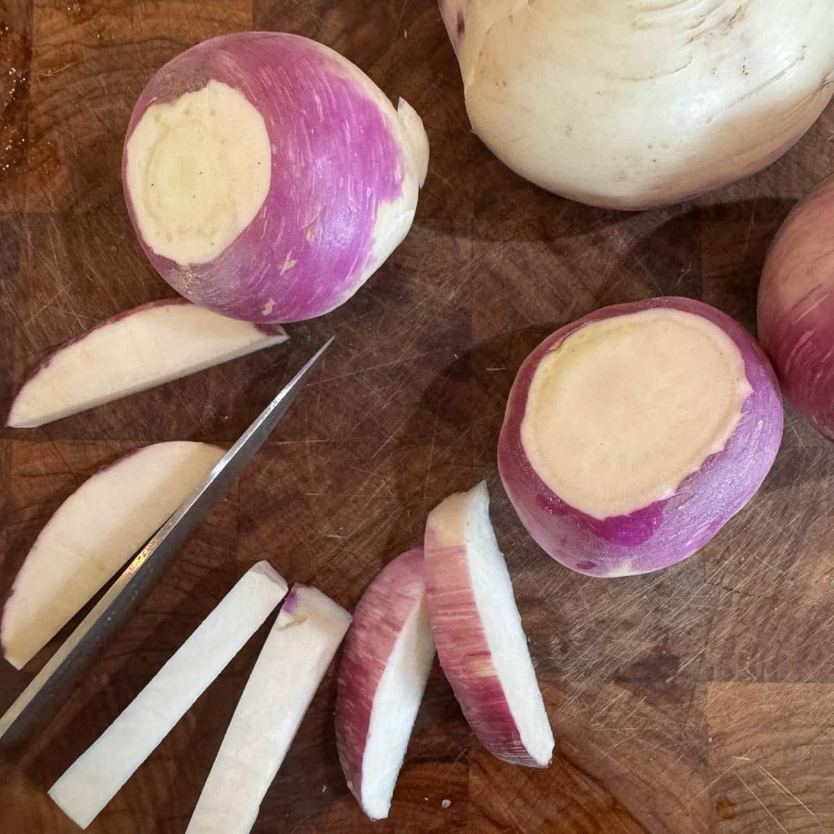 sliced turnips