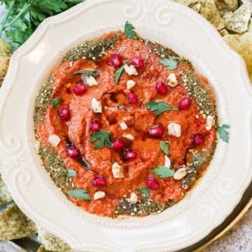 Muhammara Recipe (Roasted Red Pepper Dip)