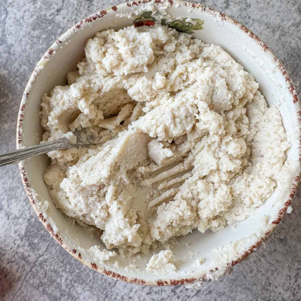 hydrated masa harina in a bowl