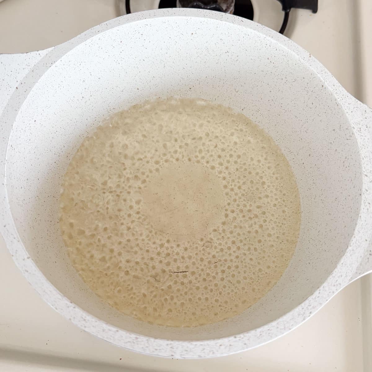 simple syrup simmering gently.