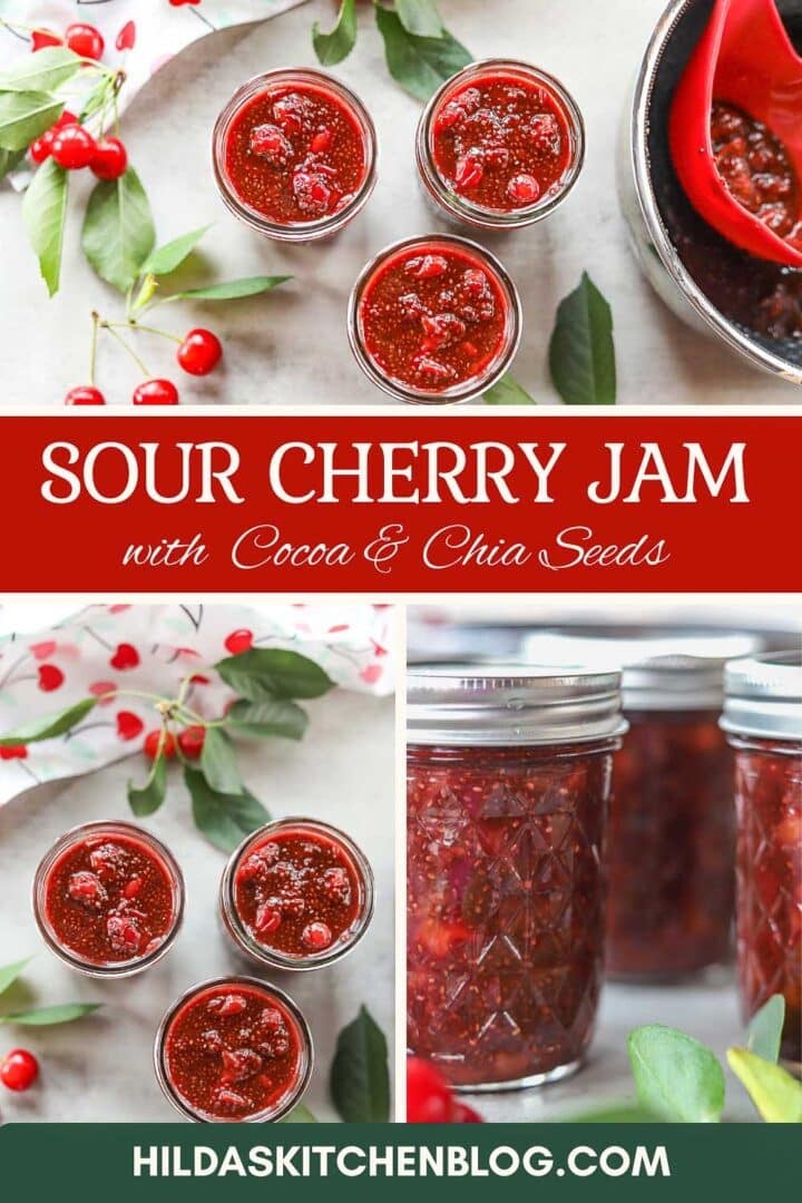 sour cherry jam collage