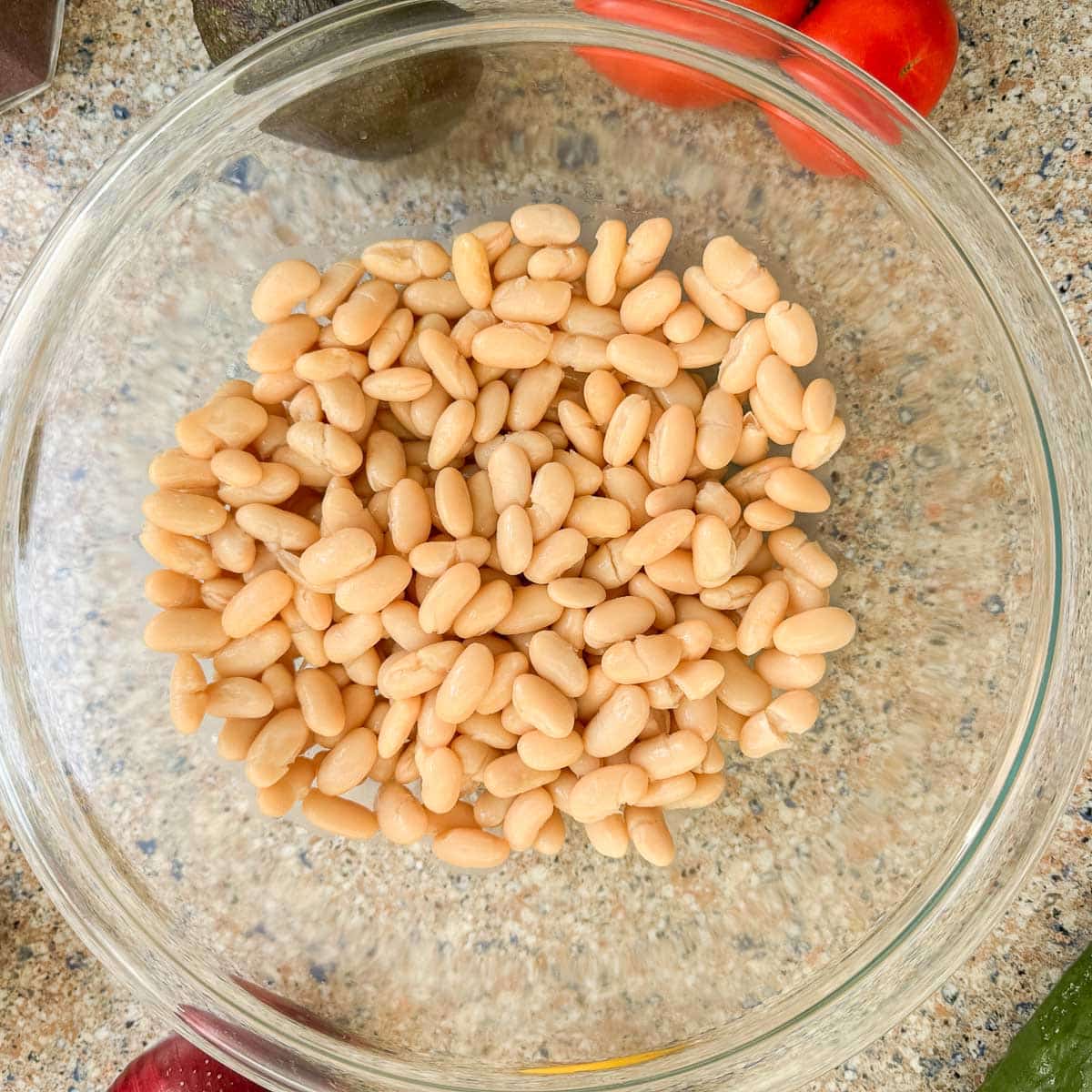 cannellini beans in a glass bowl
