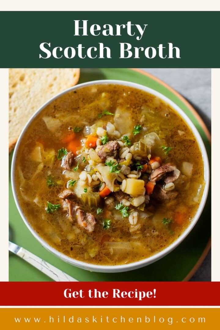 scotch broth loaded with meat and veggies.