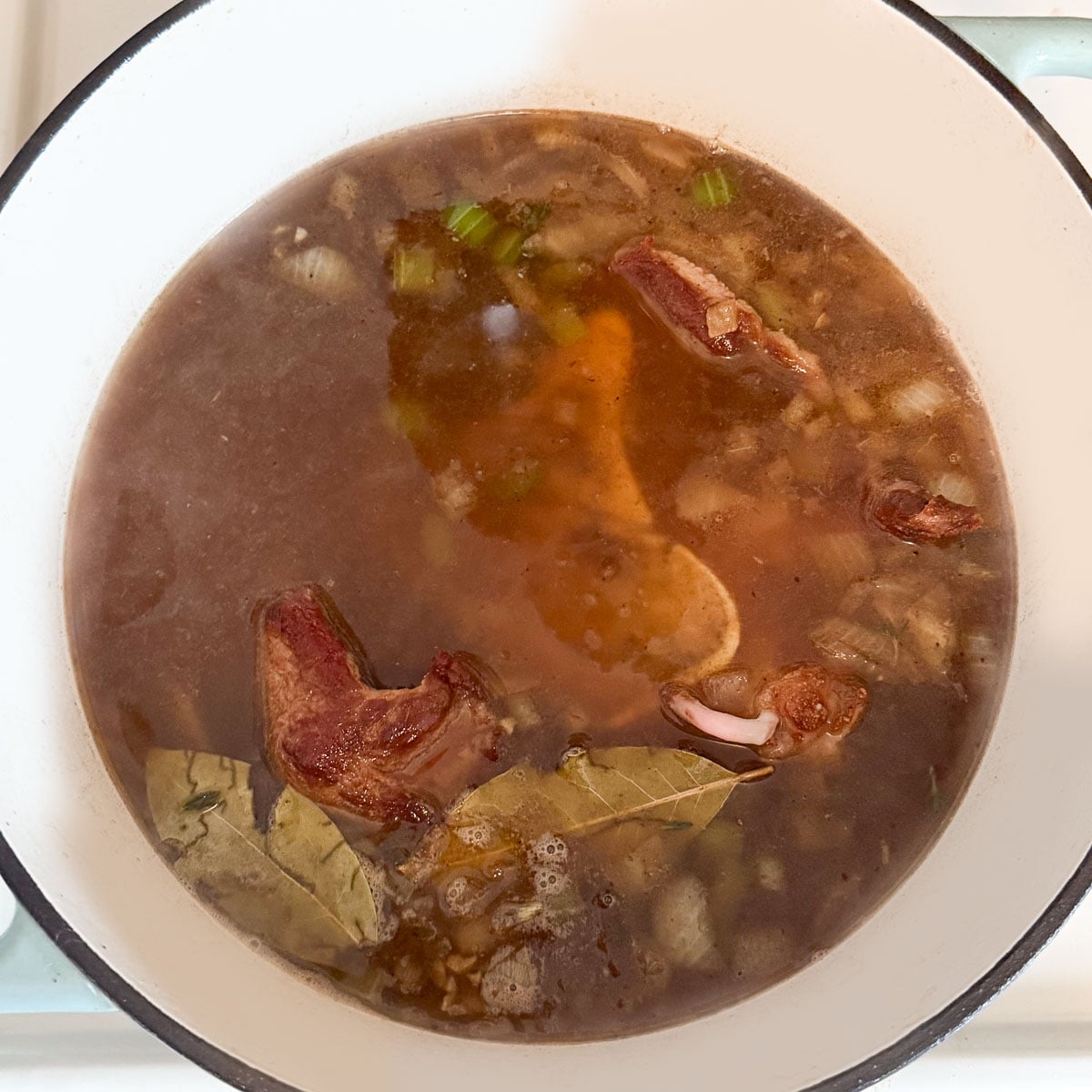 beef shank returned to the pot scotch broth.
