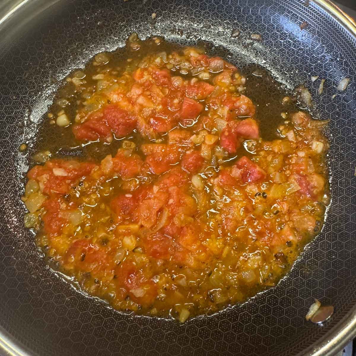 tomato sauce in a pan