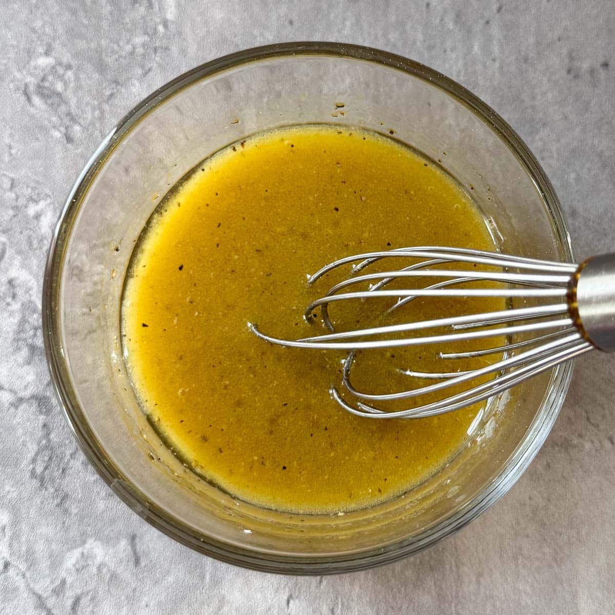 vinaigrette after whisking.